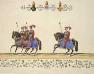 Hosemann Teodor Cavalcade of Princes and Knights. Two Heralds and Heraldic King  - Hermitage